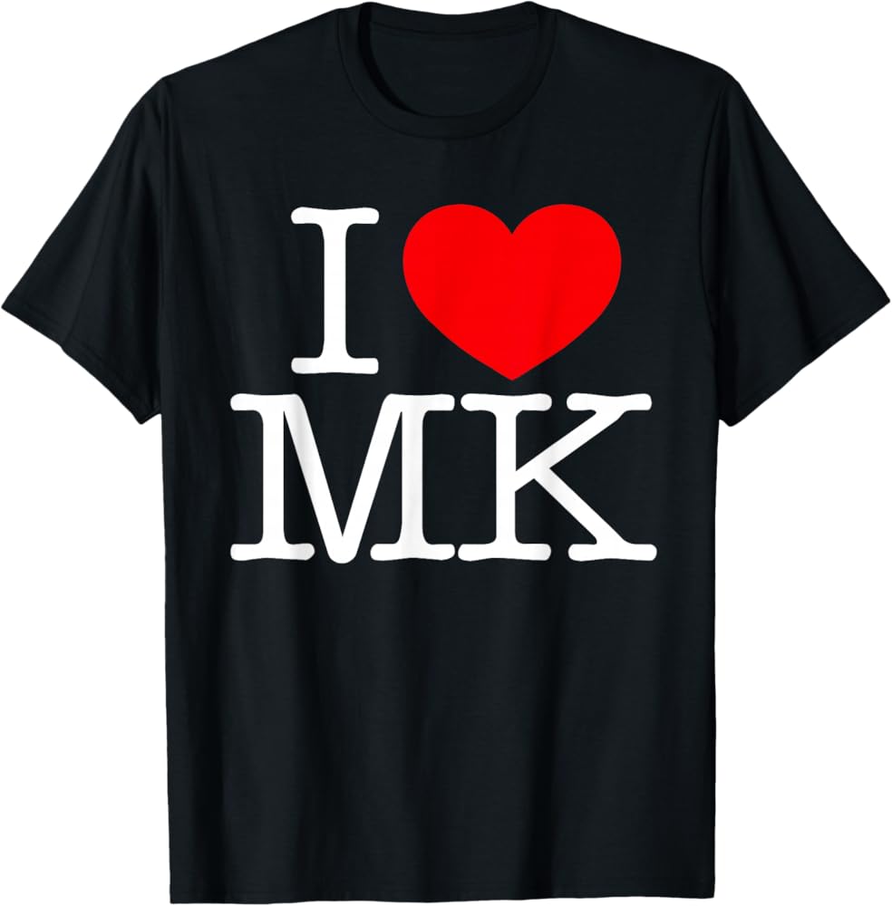 Amazon | I Love (ハート) MK Tシャツ | Tシャツ・カットソー 通販